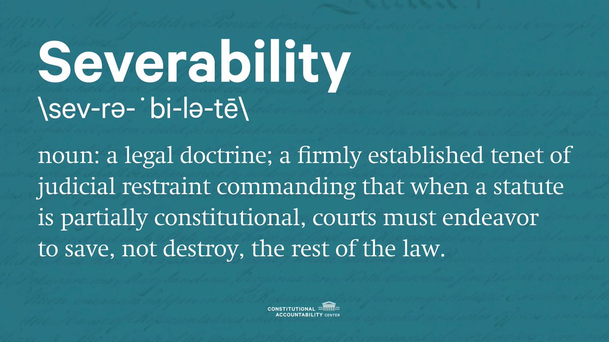 MyConstitution's tweet image. In a new @acslaw issue brief, @MyConstitution’s David Gans explores the history of the #severability doctrine and the role it will play in the ongoing court battle over the Affordable Care Act. Learn more: theusconstitution.org/wp-content/upl… #ACA