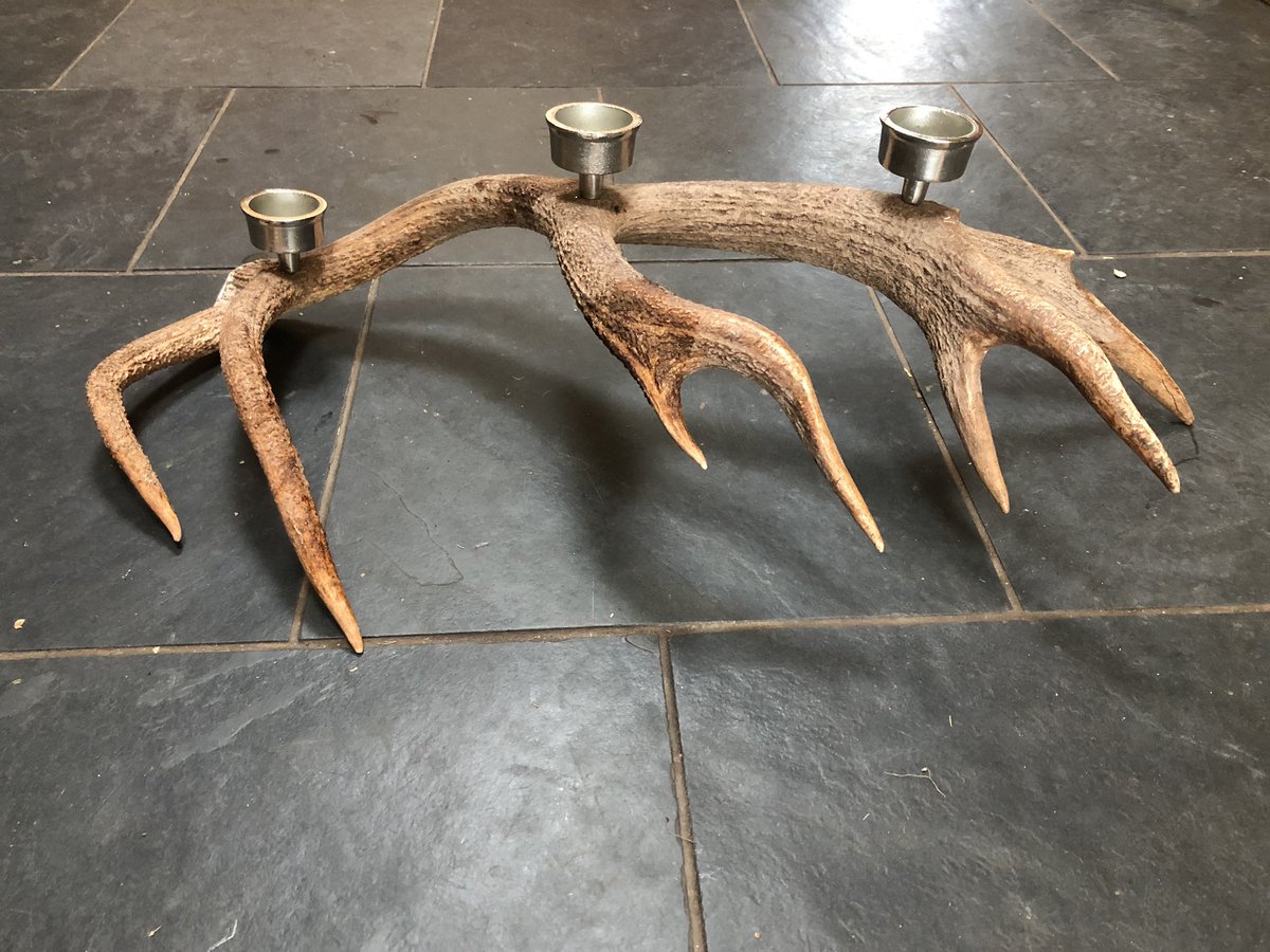 thedeervet's tweet photo. Bit of antler diversification - candle holders rather than the usual dog chews..... https://t.co/n8ElliQ0on