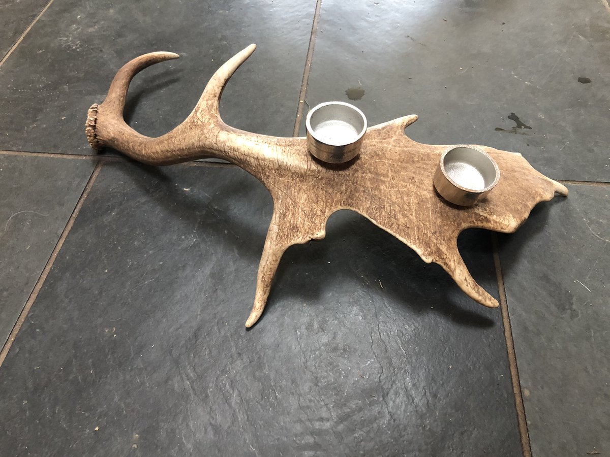 thedeervet's tweet photo. Bit of antler diversification - candle holders rather than the usual dog chews..... https://t.co/n8ElliQ0on