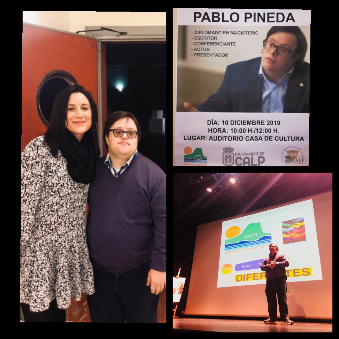 AnaMorant3's tweet photo. Acompañando a Pablo Pineda en la jornada de hoy sobre diversidad y talento sin etiquetas en la casa de la cultura de Calpe. ¡¡Menudo repaso de valores nos has dado compañero!!                   Agradecimiento especial a la Asociación de discapacidad de Calpe por la invitación. https://t.co/Cp1Giy7dsO