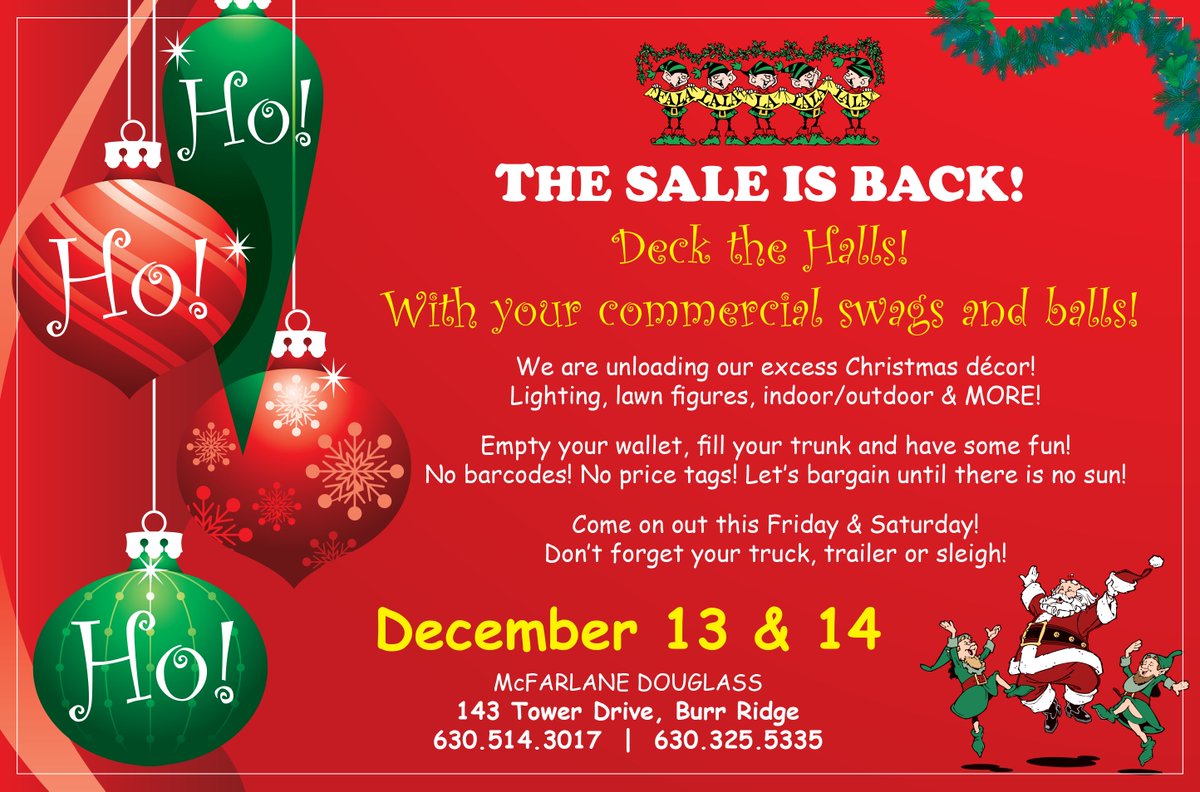 McFarDoug's tweet photo. Come join us for a Holiday Decor Sale! This Friday &amp; Saturday! https://t.co/oF6uSFr4B2