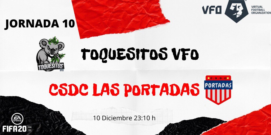 🎮⚽️ LIGA | Jornada 10 de <a href="/VFOspain/">VFO España</a> 

@ToquesitosVFO 🆚 <a href="/LasPortadasPro/">CSDC LAS PORTADAS</a> 

📺DIRECTO 23:10 youtube.com/channel/UCHVC_…

Mucha suerte en el partido 🤝

#VamosLp ⚽️💪🏼