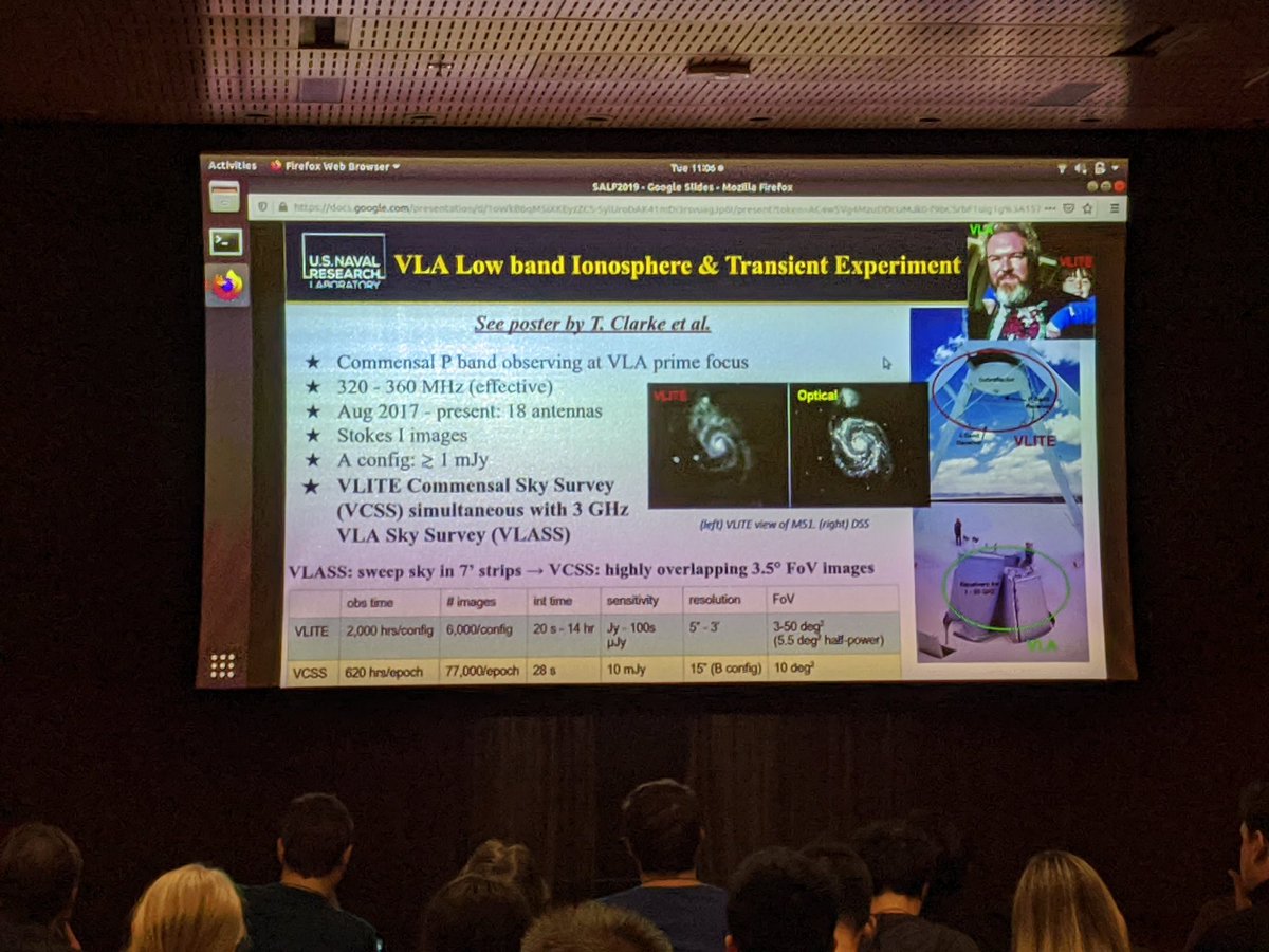 Astro_journey's tweet photo. Emil Polisensky - Hunting Meter-wavelength Transients with VLITE 
#SALFVI #SALF2019 https://t.co/prlDOphBG7