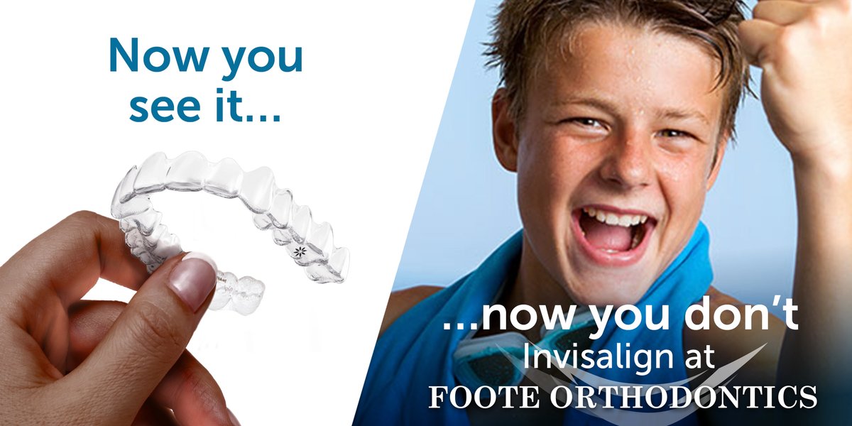 FooteOrtho's tweet photo. Now you see it… now you don't! 

Invisalign aligners are made of a clear plastic, making #Invisalign nearly invisible once they’re on your #teeth. » https://t.co/B9SIUAZ5mp https://t.co/BfhmED1fDb
