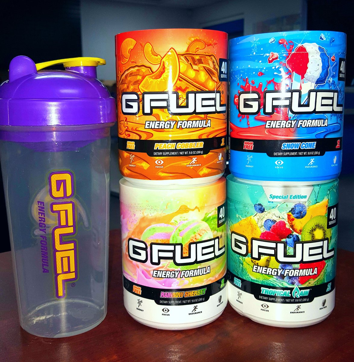 M3TAB33's tweet photo. My @GFuelEnergy order came in! Which flavour should I pick @gabby_mochabeer ? https://t.co/BRyIVDp3qP