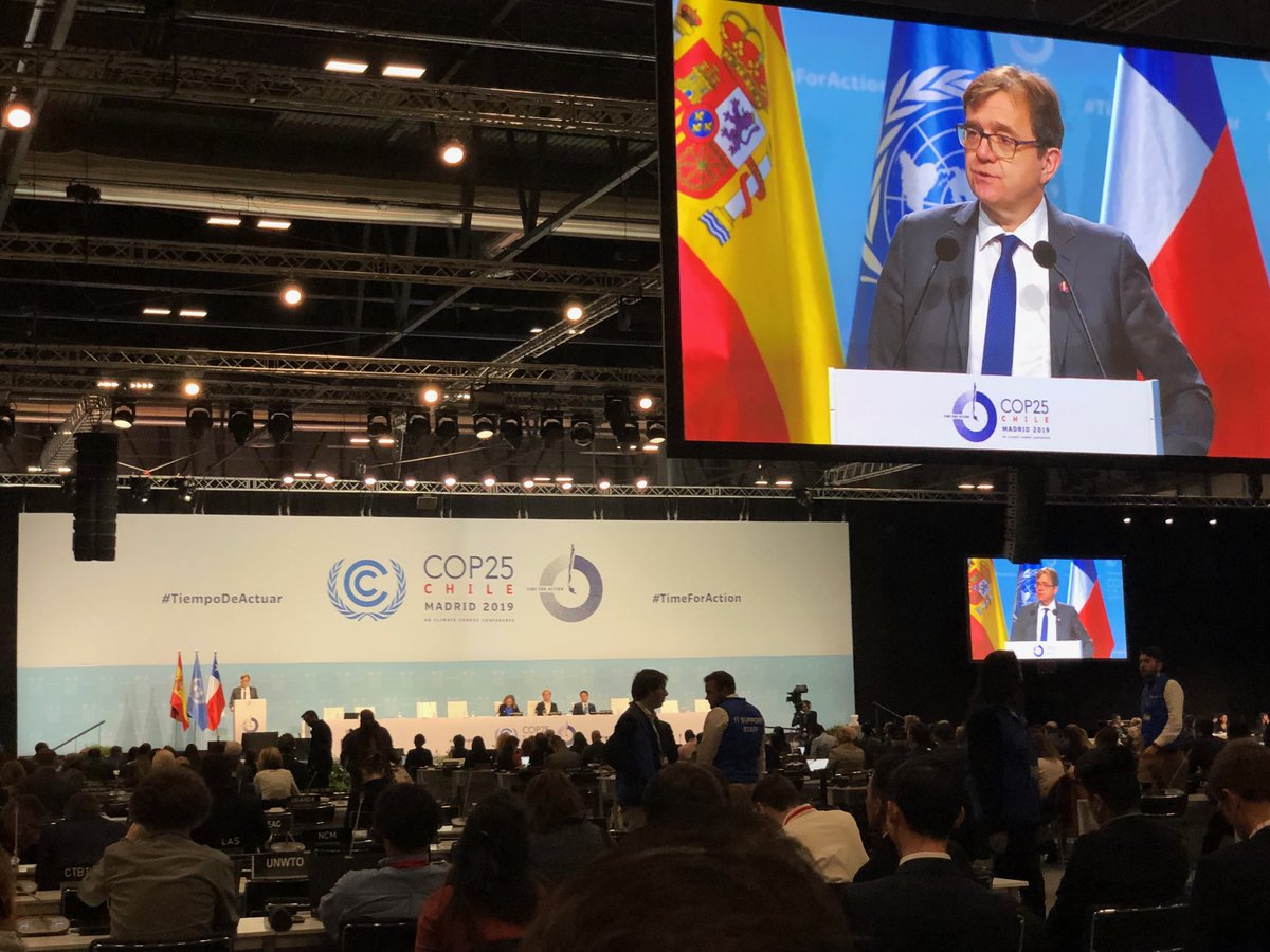 Minister ⁦<a href="/JonathanWNV/">Jonathan Wilkinson 🇨🇦</a>⁩ presenting our national statement at #COP25 “Canada is committed to net zero by 2050”