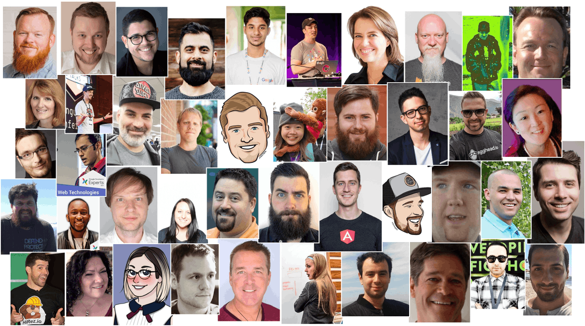 a collage of all 43 angular peeps who gave advice