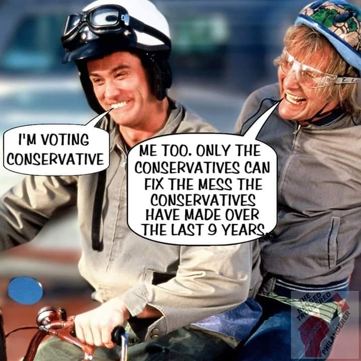 There's dumb, dumber and people who #VoteConservativeActually 

#GetToriesOut #VoteLabour #GE19