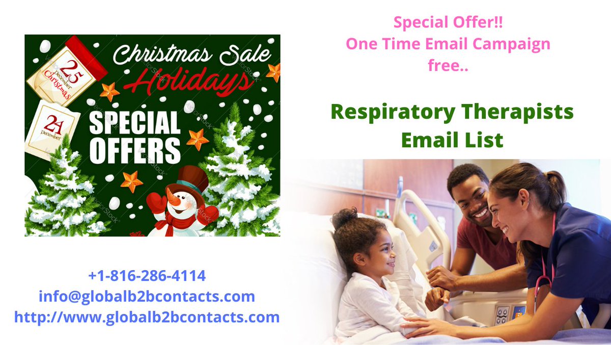 Respiratory Therapists Email List
Respiratory Therapists also known as respiratory care practitioners evaluate, treat, and care for patients with breathing or other cardiopulmonary disorders.