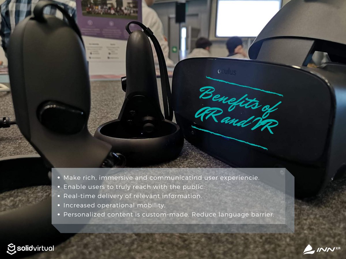 solidvirtual's tweet image. La #VR y #AR pueden ayudarnos en nuestros puestos de trabajo ya que ofrecen unos beneficios de gran ayuda para los trabajadores y las empresas. 

                 ----

VR and AR can help businesses because they offer some useful benefits for the workers and also the companies.