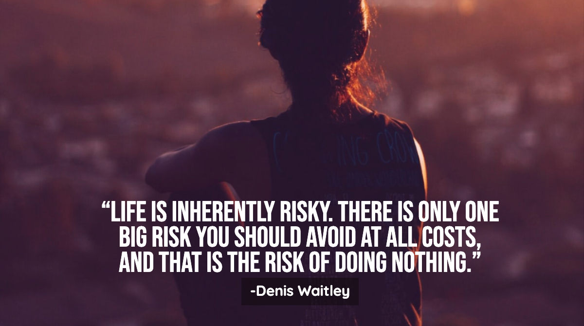 StaySuperhuman's tweet photo. "Life is inherently risky. There is only one big risk you should avoid at all costs, and that is the risk of doing nothing."

#besuperhuman #TuesdayThoughts
#TuesdayMotivation #risktaking #riskvsreward #riskhappy #quoteoftheday https://t.co/6Je4XRvLl8