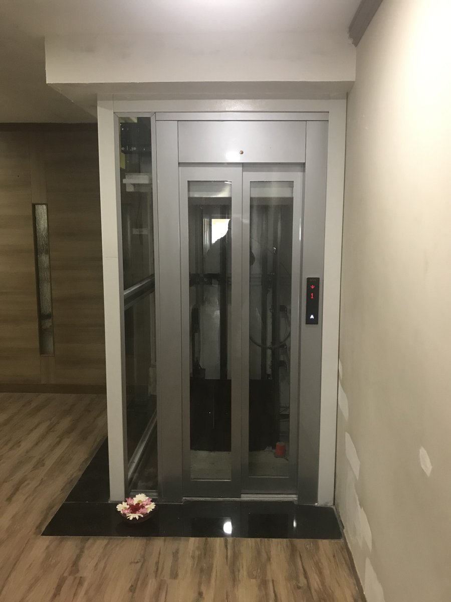 dbala's tweet image. Diva at a dental clinic. A spiral stairs was removed and an elevator has been retrofitted in that space.