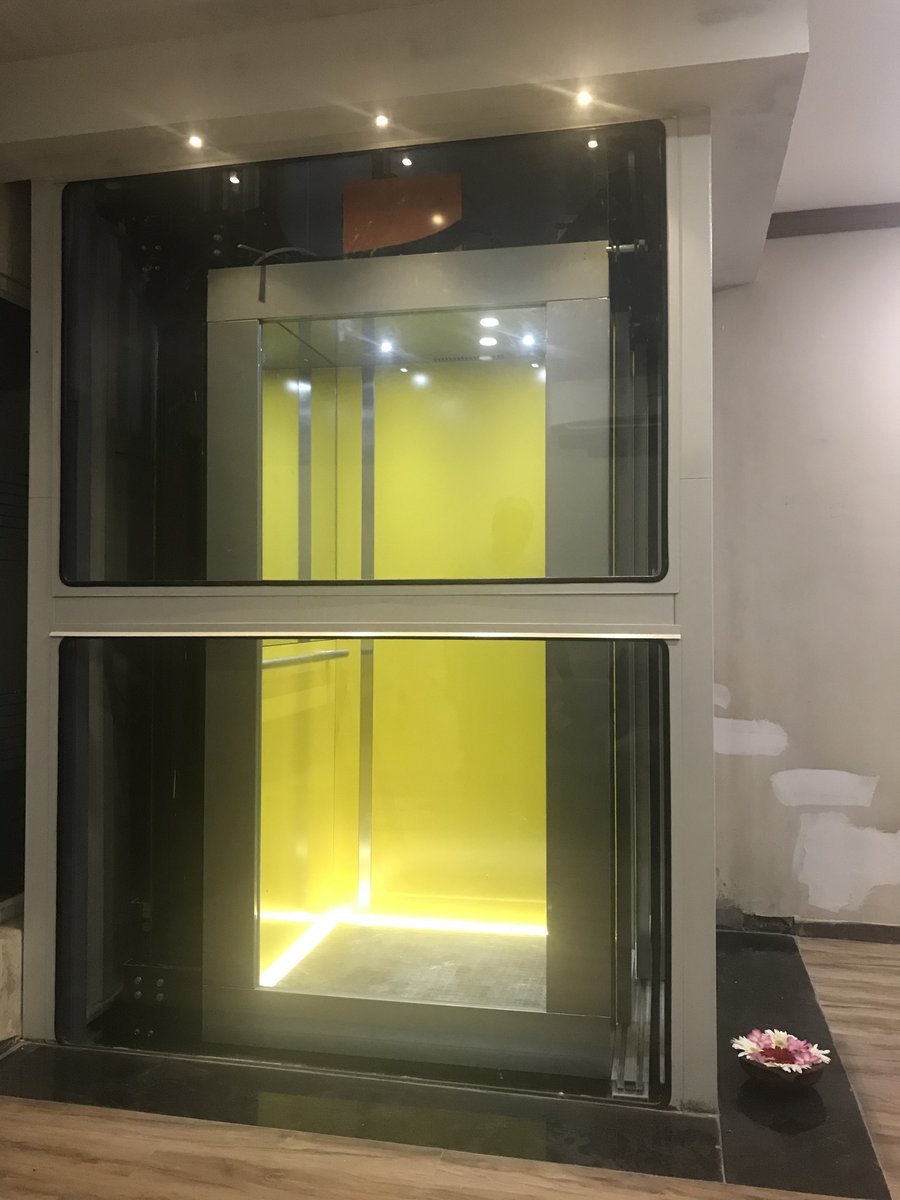 dbala's tweet image. Diva at a dental clinic. A spiral stairs was removed and an elevator has been retrofitted in that space.