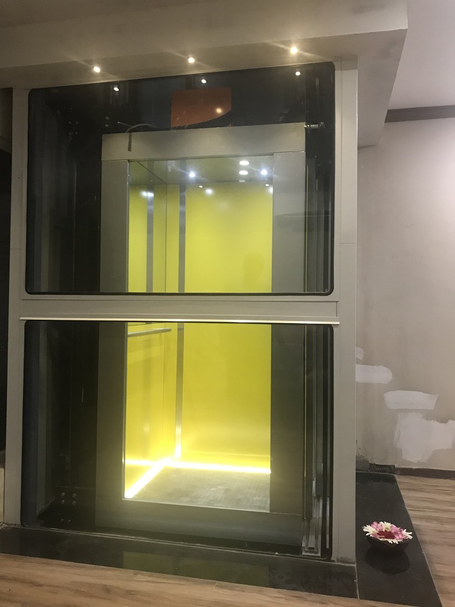 dbala's tweet image. Diva at a dental clinic. A spiral stairs was removed and an elevator has been retrofitted in that space.