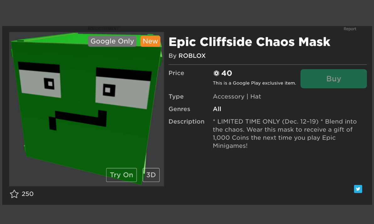 Lily On Twitter Epic Mini Games Hat Is Now Avail Ends Dec 19 40r Google Play Receive 1k In Game Coins Roblox - lily on twitter epic mini games hat google hat roblox Lily On Twitter Epic Mini Games Hat Is Now Avail Ends Dec 19 40r Google Play Receive 1k In Game Coins Roblox - google hat roblox