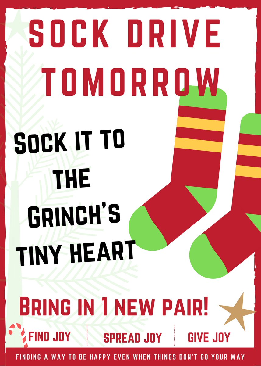 LMHS_Counselors's tweet photo. Tomorrow, we sock it to The Grinch! Bring a pair of socks for those in need for our sock drive!! https://t.co/dQ436Se3CH