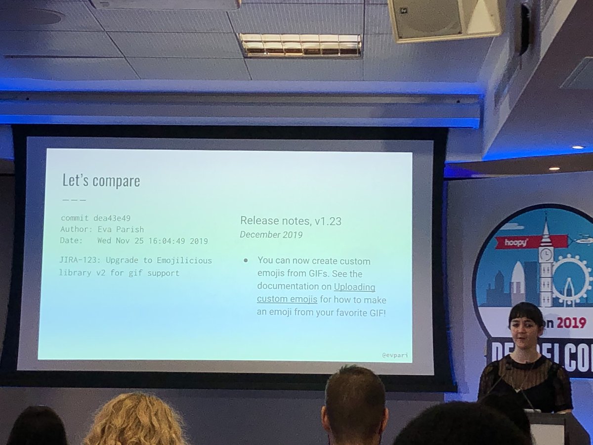 anknite's tweet photo. Love these slides clearly showing the difference between commit message and release notes by @evpari
#DevRelCon #devrelconlondon https://t.co/iwy7q5vtoC