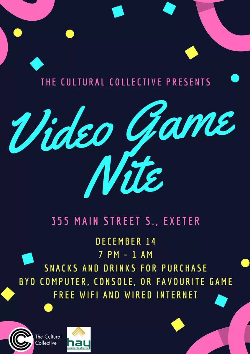 This Saturday at 7 PM it's Video Game Nite at the CC Studio! We'll have TVs, games, snacks, and refreshments pre-loaded for a night of split-screen excitement.

Admission is by donation, and all money raised will support further arts and culture programming in your community