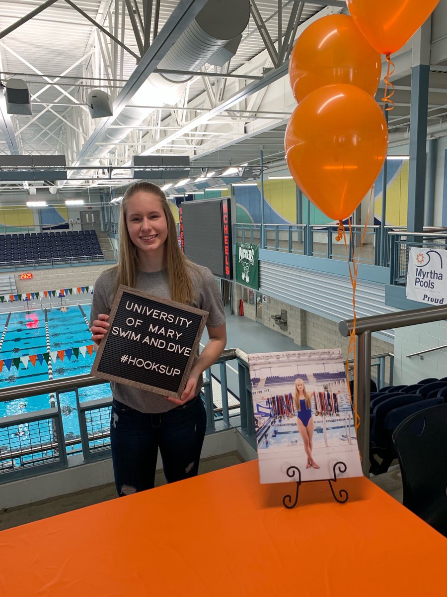 Congratulations to Madison Yonke on signing to swim at UMary! Madison has done an outstanding job representing Sheyenne and our swim and dive program over the years and she will do the same for the Marauders.  Good Luck Madison!  Blue Pride!