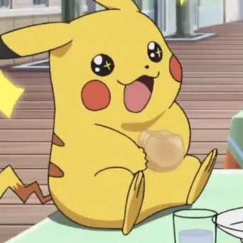 When he eats something delicious and his face glows up like this