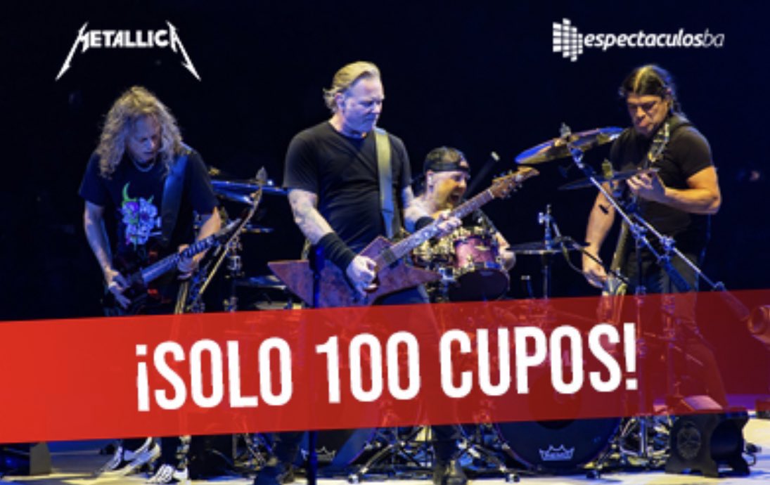 UruguayRock's tweet photo. ¡VIAJAMOS TODOS! 

Se viene @Metallica en argentina y nosotros te llevamos con @Espectaculos_BA a disfrutar de una noche única con fiesta incluida🤘

🔥 Última promoción del año  🔥

👇LINK DE COMPRA 👇
https://t.co/Gu0Q91H2wR https://t.co/ZFH7BuEf55