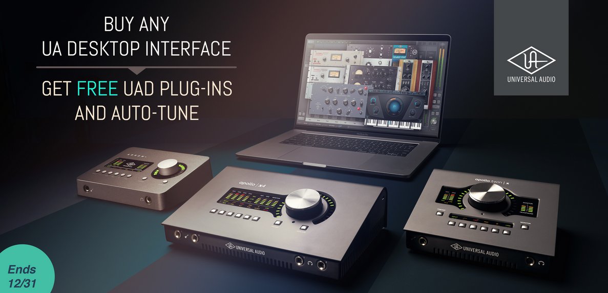 cdnmusician's tweet photo. END-OF-YEAR UNIVERSAL AUDIO DESKTOP INTERFACE PROMO
when you purchase an all-new Apollo x4 or Apollo Twin X you'll get the Analog Classics Pro Bundle and Antares Auto-Tune absolutely FREE!
Get The Full Details at https://t.co/qkq8sZ4wbo
#YSLPro #UniversalAudio #desktopinterface https://t.co/YW0SrgqDTy