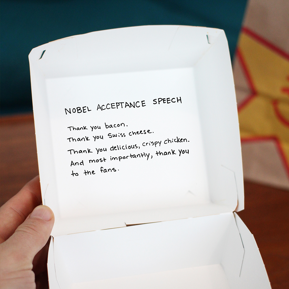 Imma let you finish, but the innovation we put into our Bacon Swiss Crispy should have won a Nobel Prize.