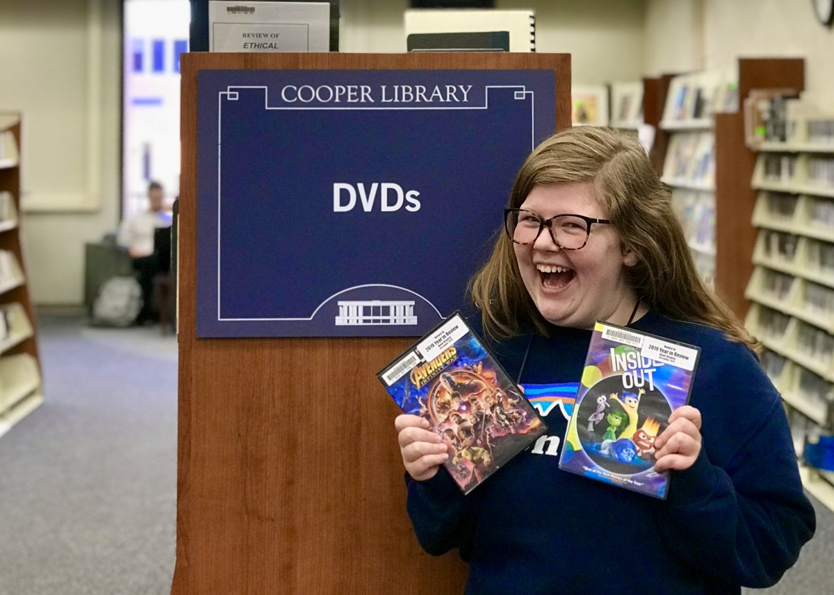 clemsonlibrary's tweet photo. Before everyone hits the road for Winter Break in a few days, we want to encourage you to check out some DVDs! Stock up on movies to watch during your long flight or car ride. Cooper Library also checks out portable DVD players for up to 3 days. #TellUsTuesday https://t.co/qiWLJYhzwb