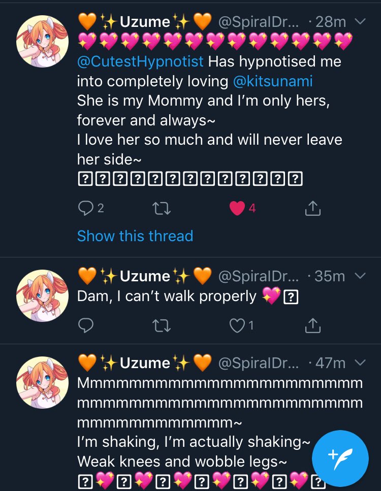 CutestHypnotist's tweet photo. Hypnosis always finds a way~

Stare at this montage~
You can see the exact moment when they broke down~
Like a dam bursting~
Completely overwhelmed by my brainwashing~

If you and your owner give me lots of attention~
Maybe I’ll dronify you for your owner too~ https://t.co/wF2Uam6yZG