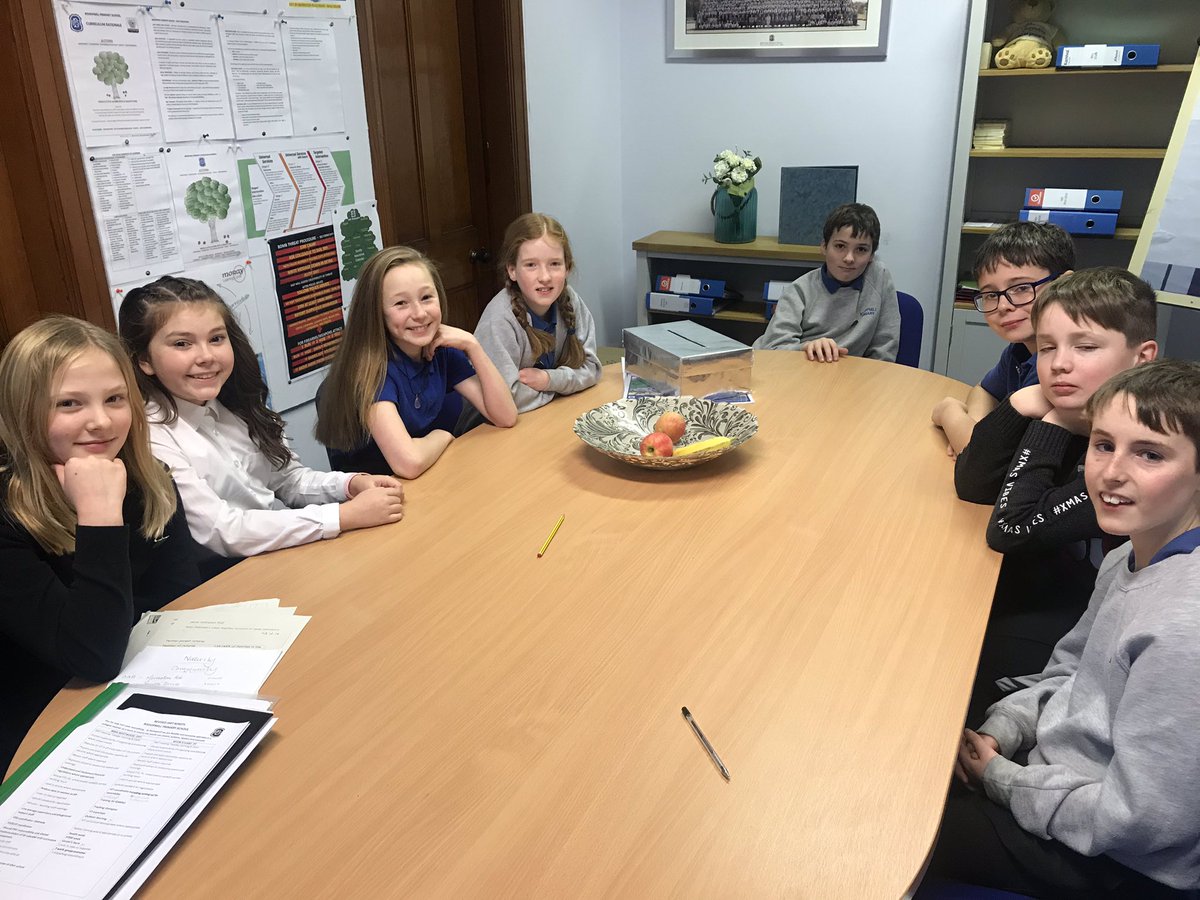 House captains are planning on how to give a tour of the school and what to say.