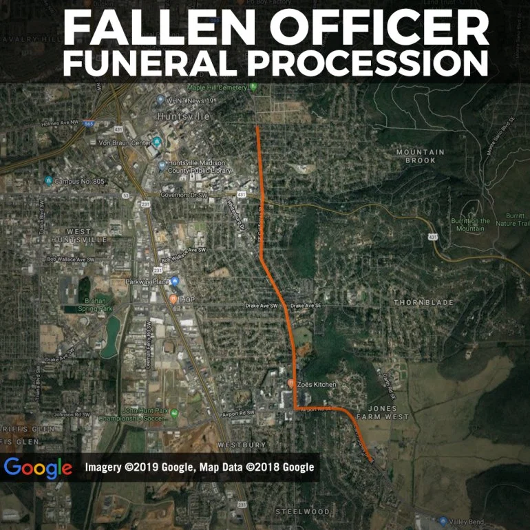 christinemitch_'s tweet photo. Today we'll have team coverage on the funeral and procession of fallen HPD Officer Billy Clardy. Follow us @whnt https://t.co/kjnJLQsiC8