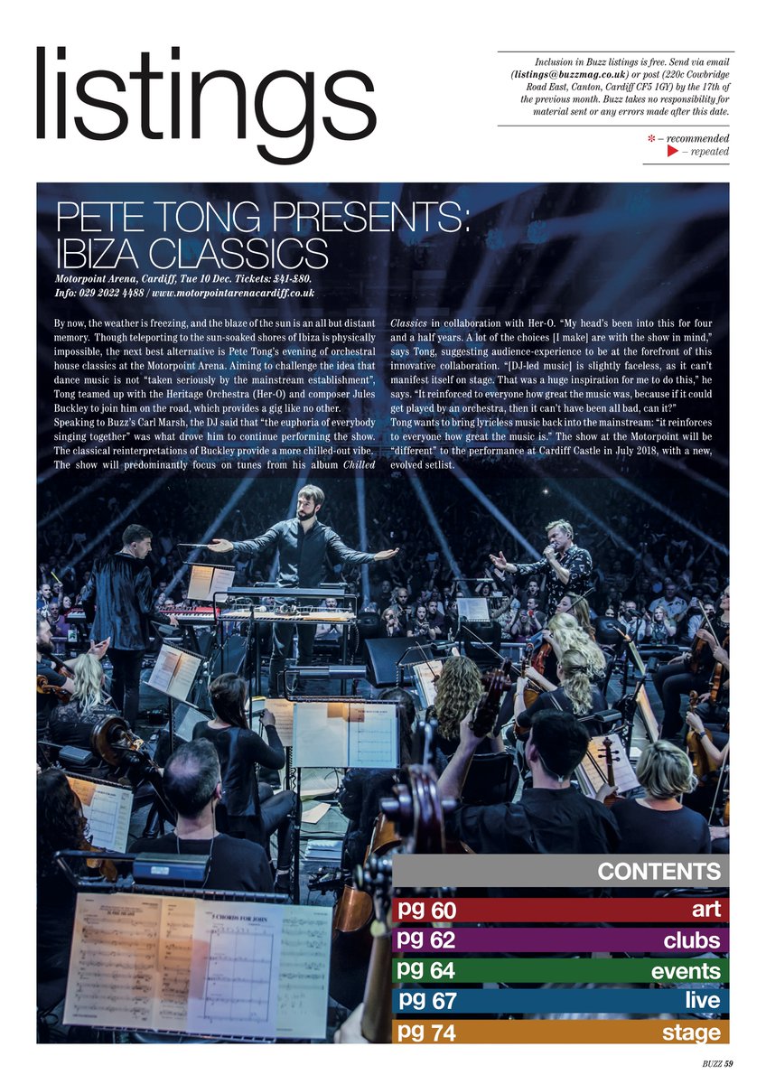 InTheWordsOf_CM's tweet image. Just a little piece I did with @petetong ahead of his @IbizaClassics_ gig with @HeritageOrc &amp;amp; @julesbuckley at @MotorpointDiff (Cardiff) tonight for @Buzz_Magazine 

#ChilledClassics @zaralarsson @shungudzo