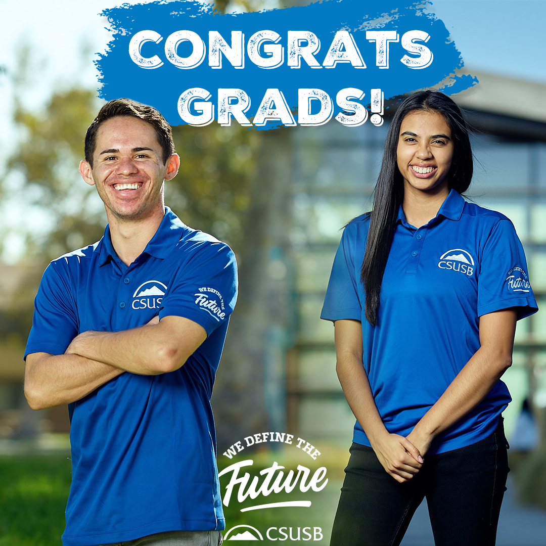 CSUSBAdmissions's tweet photo. The Enrollment Management team would like to congratulate two of our very own coyotes Daylon Ruiz & Briana Calderon on receiving their Bachelors of Arts Degrees in the areas of Political Science & Communications. We’re proud of you! #Coyote4Life #CSUSBGrad19 #WeDefineTheFuture https://t.co/bwUApFxjKv