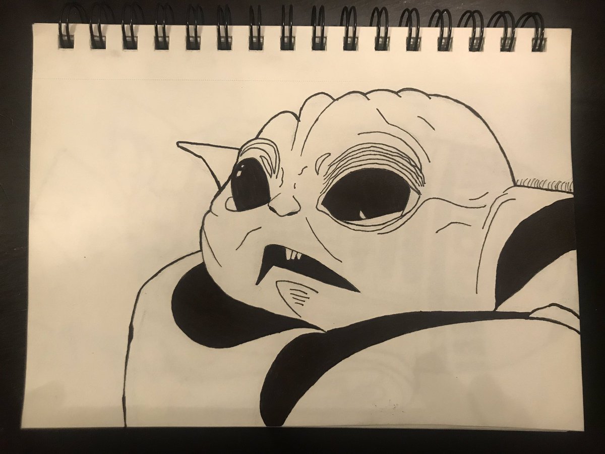 DanielleDoesArt's tweet photo. he will bring us goodness and light 🌟 #thechild #babyyoda #themandalorian #ink #drawing #art #illustration #sketchbook https://t.co/JdciHySrsd