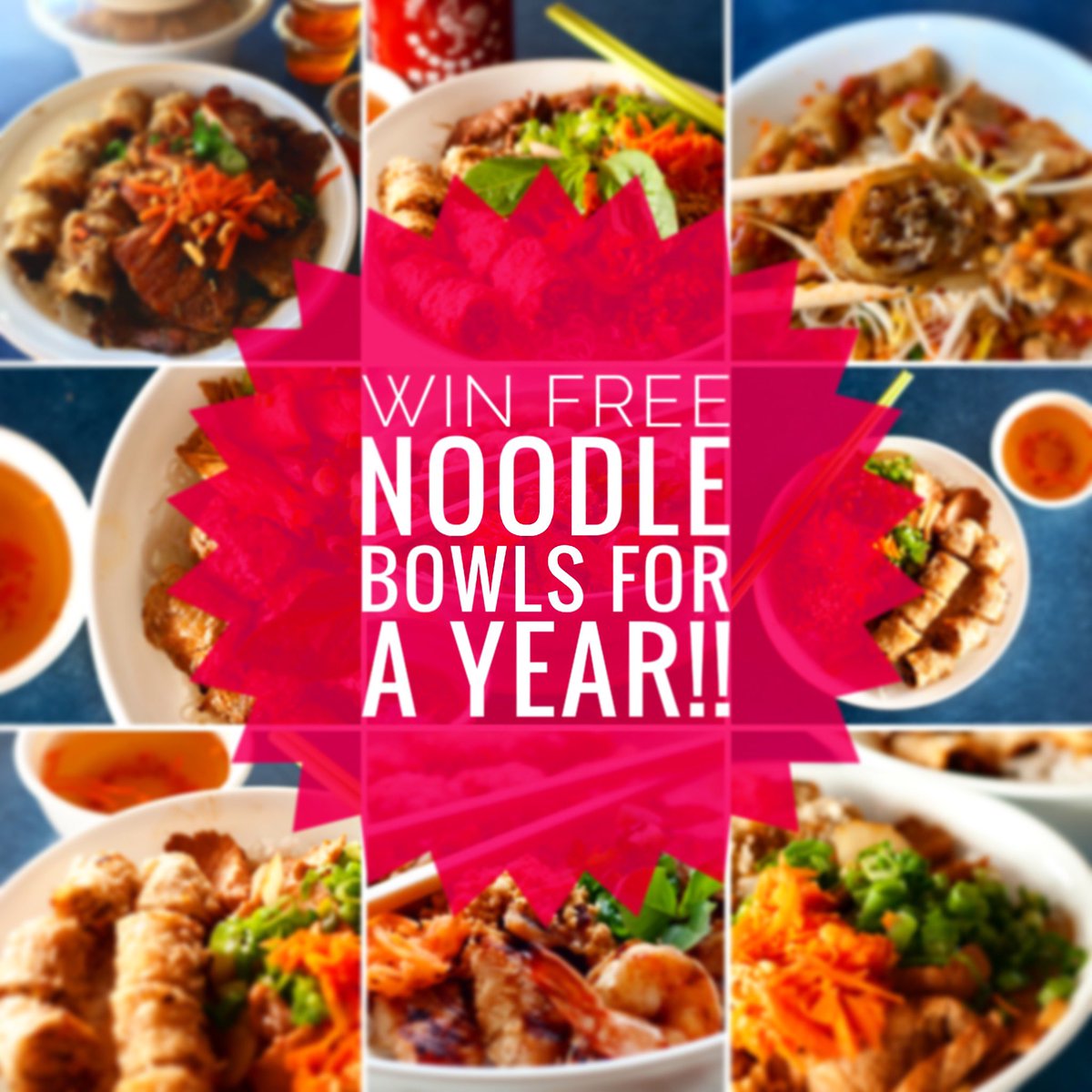thienvietnamyxe's tweet photo. ⚡️⚡️⚡️CONTEST ALERT⚡️⚡️⚡️
WIN FREE NOODLE BOWLS FOR A YEAR!!🍜🍜🍜🍜🍜🍜🍜🍜🍜🍜.
We’re excited to announce our 3RD ANNUAL holiday social media giveaway! Just LIKE + SHARE this post + FOLLOW Thien, and you could win *1 FREE NOODLE BOWL EVERY WEEK FOR A YEAR!* GOOD LUCK! #yxeeats https://t.co/wxxdSNjg70