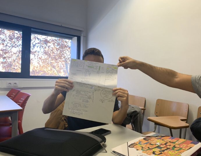 Nogaleess's tweet photo. Planificando nuestro proyecto solidario en clase. Esto va cogiendo forma💪🏼 Best team UdL😍 #adp_udl #MUFPS https://t.co/BhuziEWCqJ