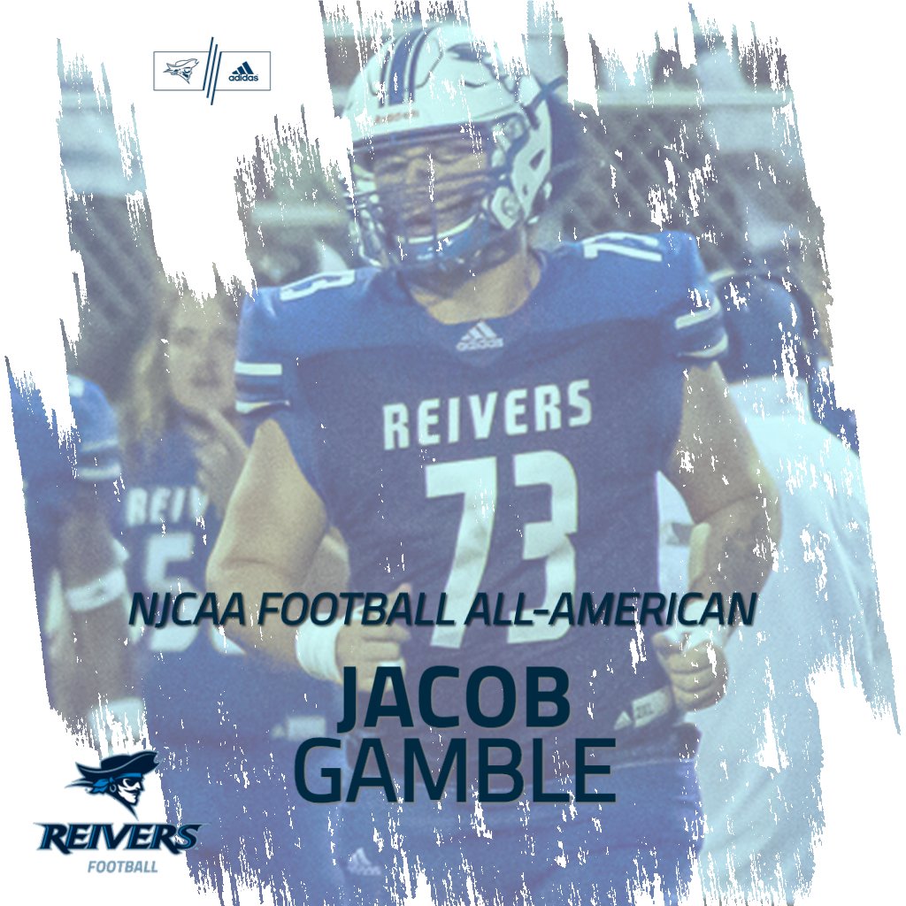 ALL-AMERICAN!

Jacob Gamble | R-SO Offensive Line | Doylestown, Ohio

At <a href="/IowaWesternCC/">Iowa Western</a>, Gamble improved his strength &amp; increased his stock.  Bound for the University of West Virginia, Gamble was a stalwart on the Reivers offensive line this season.

#SailsUP