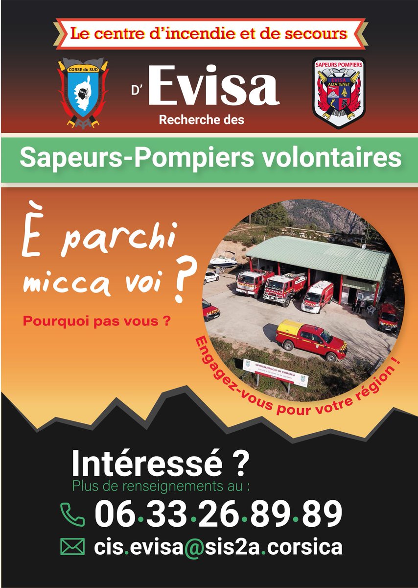 - Vous résidez à #Evisa, #Cristinacce et #Marignana ; 
- vous êtes prêts à consacrer du temps à votre région;
- vous avez 18 ans;
- vous disposez de vos droits civiques;
- votre casier judiciaire est vierge;
- vous remplissez les conditions d'aptitude;
Rejoignez-les 😉
