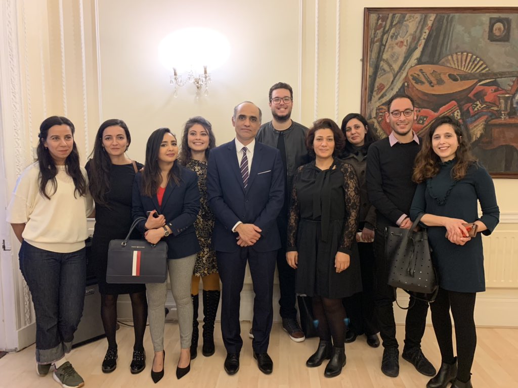 NBKhedher's tweet photo. As a former Chevening student myself (1996-1997), I was particularly delighted to welcome a group of Tunisian students from the 2019 cohort of Chevening scholars. All bright and full of brilliant ideas! @cheveningfco https://t.co/GjJ6PIfRci