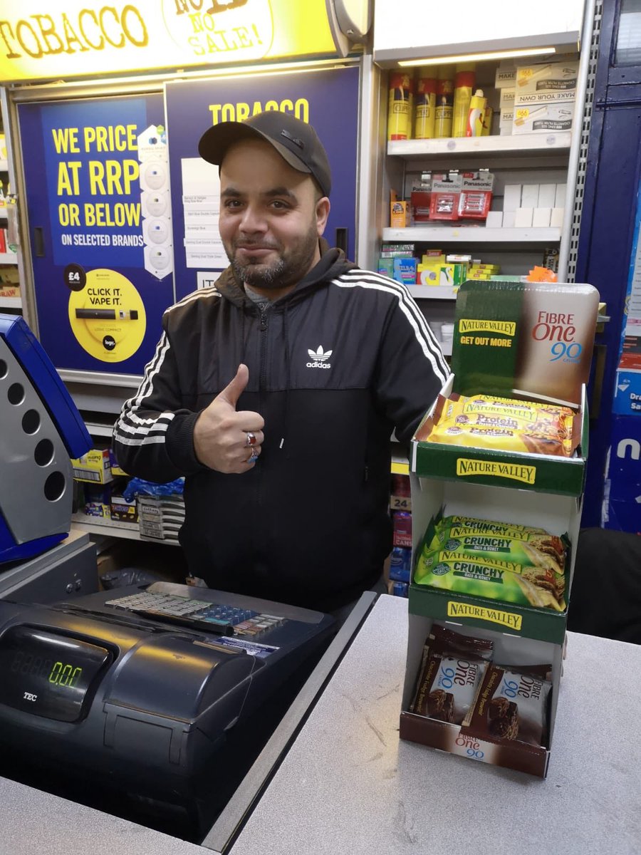 SalesStrictly's tweet photo. Our exclusive General Mills team have been busy selling/distributing delicious Nature Valley &amp; Fibre One bars across the Midlands and North of England!  

All new distribution points in the photos below and again all well received by the happy retailers! https://t.co/dwFeQc7m2A