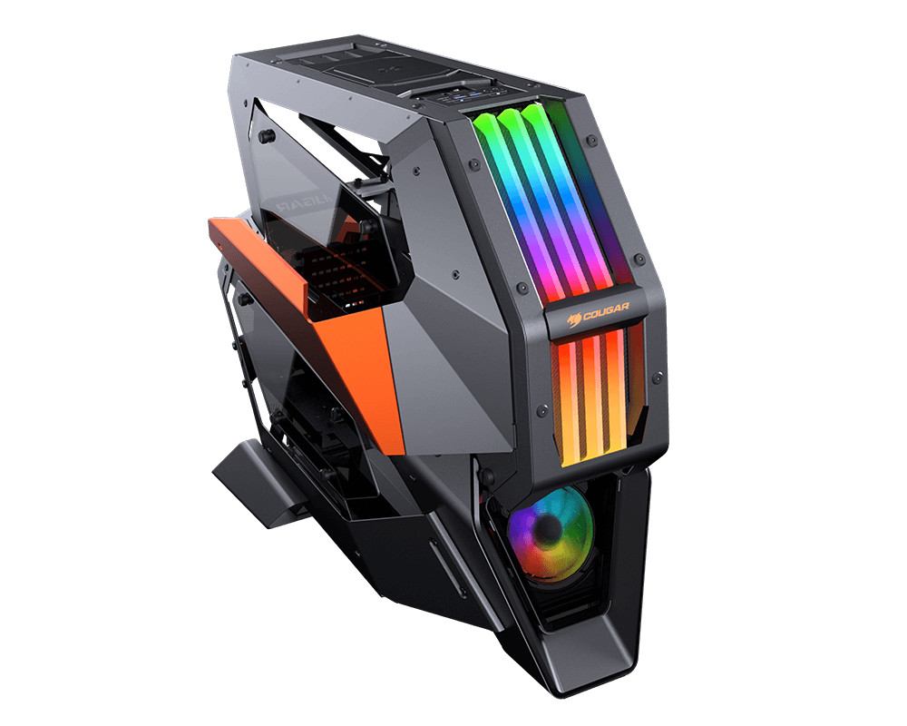 InfinityCustomP's tweet photo. Cougar announces Conquer 2 PC case. A full tower case with removable center section, addressable RGB, and room for 240 and 360mm radiators. #cougar #conquer2 #pcgaming #pcmasterrace #pcsetups #pcgamingmasterrace #pcgamingsetup https://t.co/1U26zPvi94