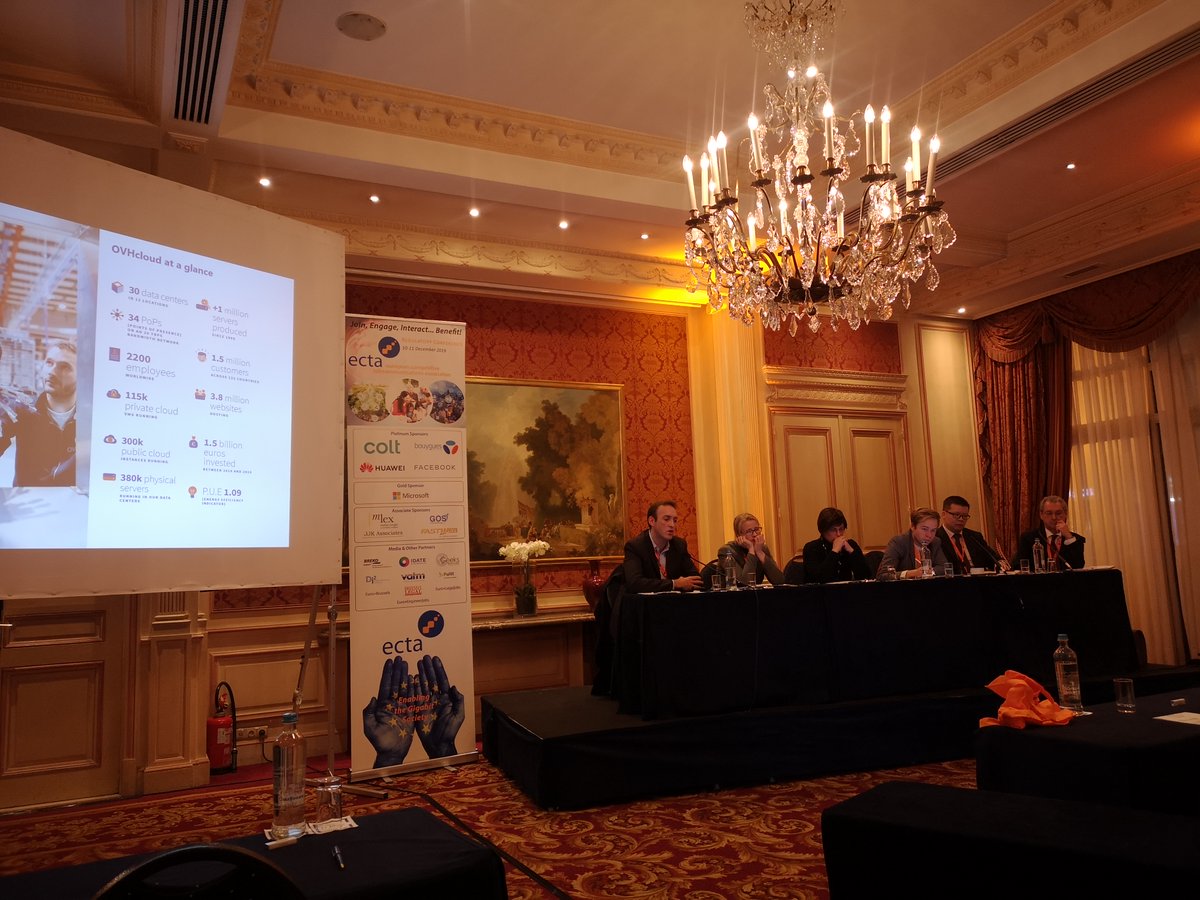 twECTA's tweet photo. #ectaConf19 Great Green panel , with interventions from François Strein @OVHcloud_FR @OVHcloud, MEP Rasmus Andresen @RasmusAndresen , Fluvia Raffaelli from @EU_Growth , Dr Hui Cao @HuiCao4 , Tuuli OJALA and shared by @twECTA Chairman Emmanuel Forest @Forest_EUR. https://t.co/xSKW5zr8XP