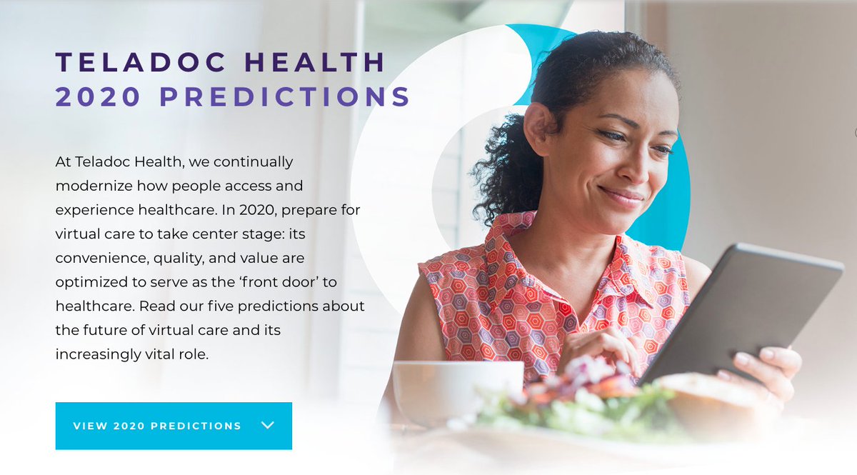 Chad_Baugh's tweet photo. #VirtualCare Prediction #2: Consumers demand integrated, personalized care on their terms. #TeladocHealth
https://t.co/i4T657Mprk https://t.co/tc7ALOOq1I