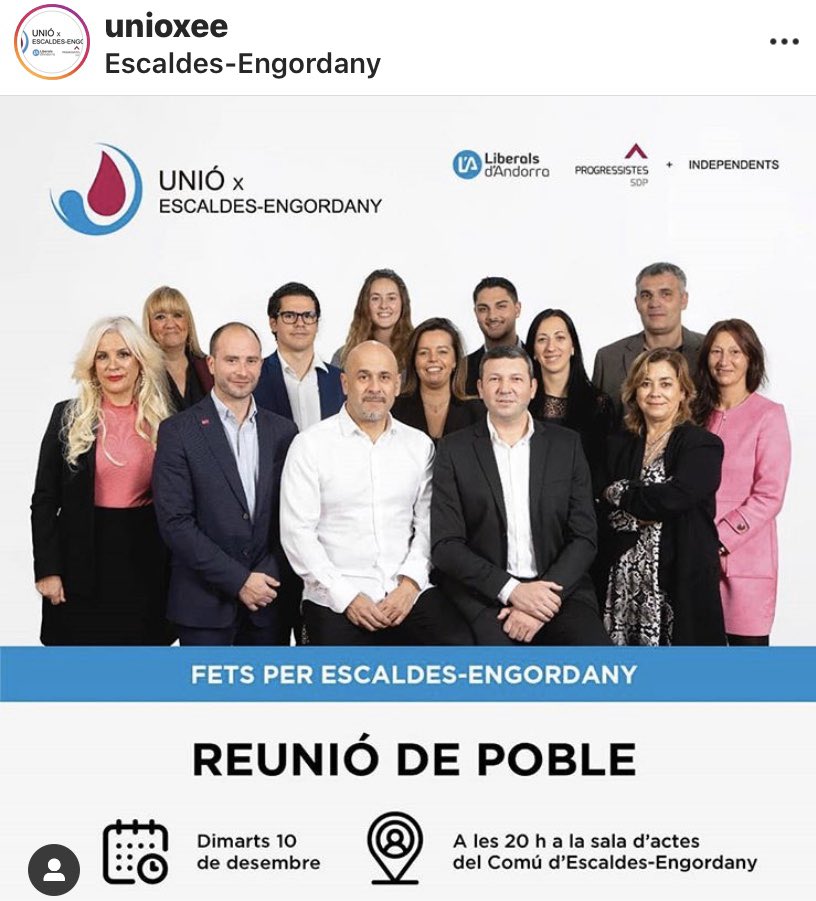 vila_cano's tweet photo. Avui a les 20 hores els companys de @sdp_ad que ens representen a la candidatura @UnioEE  ens explicaran el seu programa a la reunió de poble #escaldesengordany https://t.co/hNHlrerrF4