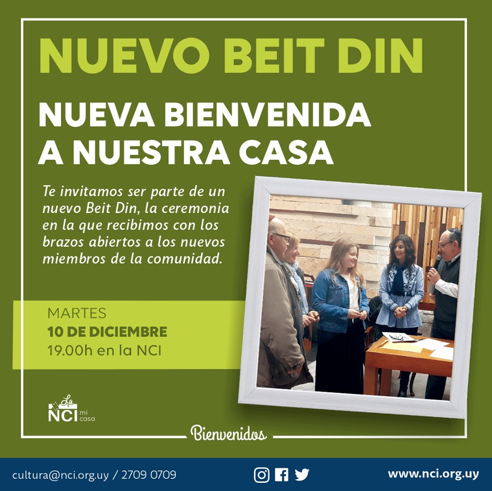 NCIMontevideo's tweet photo. #LaNCImiCasa
#BeitDin
Hoy disfrutamos de darle la bienvenida a nuevos integrantes de la comunidad junto a los rabinos Bater y Vitas. ¡Vení a acompañarlos! https://t.co/qHMYHPdk73