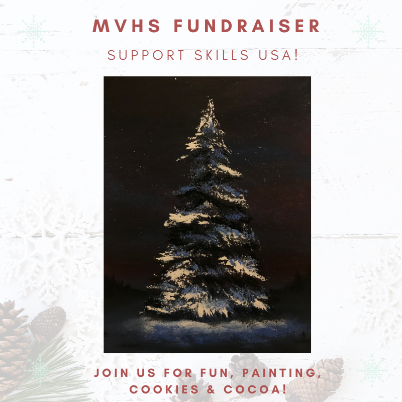 Dgivney's tweet photo. We hope you will join us this Thursday night at 6 p.m. for our MVHS fundraiser supporting Skills USA! 

We will be enjoying a fun night of painting this beautiful tree, sipping hot cocoa and snacking on cookies! $30 per person, please Kindly RSVP to dgivney@mtvernonisd.net. https://t.co/0aBH1BZ3S2