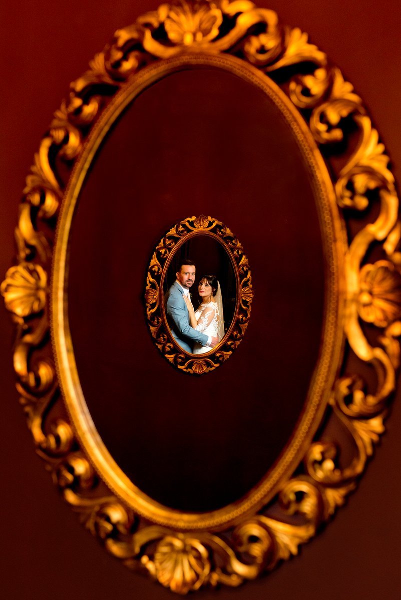 It's not often you get 2 adjacent mirrors that are on angled walls. A great photo oppertunity for this lovely couple who are nicely framed in this double refection. 

Congratulations to Mr &amp; Mrs Faux, a stunning wedding to capture at <a href="/CCH_Hotel/">Cockliffe Country House</a>