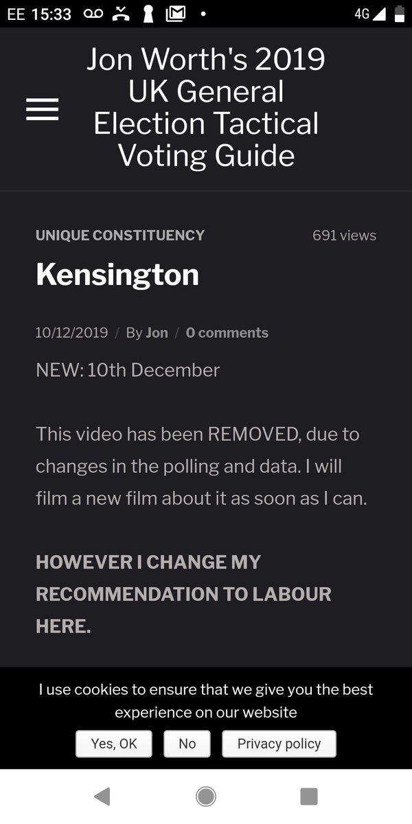 SpeccyTechy's tweet image. Choice. But John Worth is endorsing Labour and Remain United also were earlier today...

It&apos;s a Labour remainer vs a Tory and a former Tory in #Kensington with Lib support dropping according to the latest Deltapoll

#SamforKen