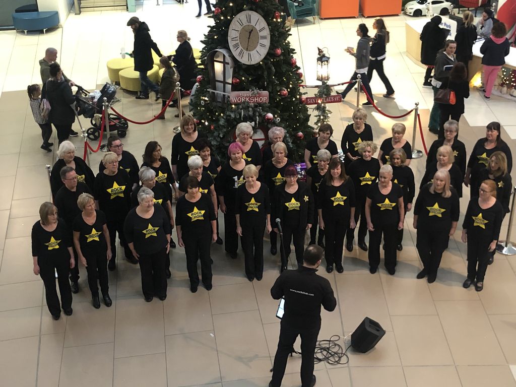 MerseyRockChoir's tweet photo. Fabulous performances by our choirs at Alder Hey today. It was so lovely to sing for their wonderful staff, patients and families. And so festive in front of the lovely tree! https://t.co/UZQH4ICazX