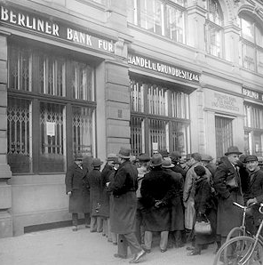 Weimar hit rock bottom when the US stock market crashed & the global Great Depression followed.The degenerate society was wholly unprepared.Unemployment, starvation, disease, currency collapse.Stacks of German money were often worthless.The Weimar nightmare was complete.